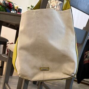 Coach Beige and Yellow Shoulder Bag